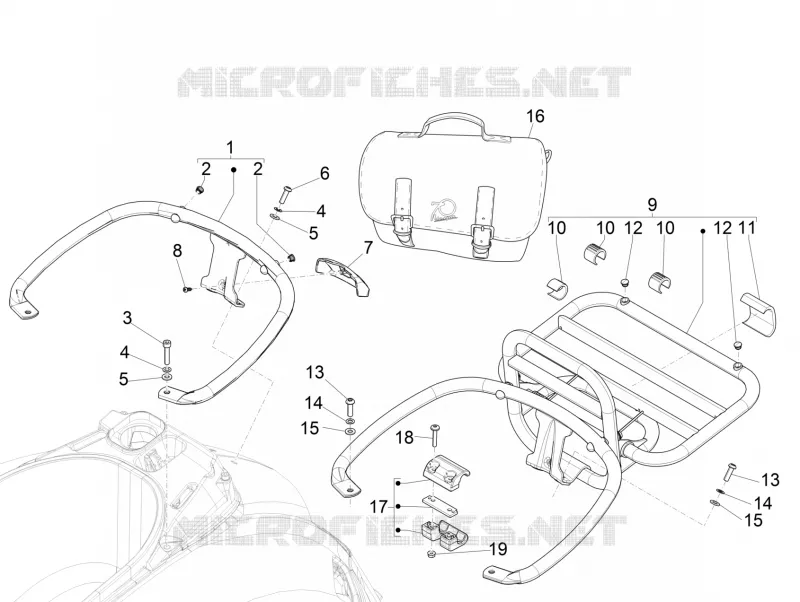 Porte-bagages arrière VESPA VESPA-SCOOTER 150 GTS 2017  GTS Super ie 4T 3V