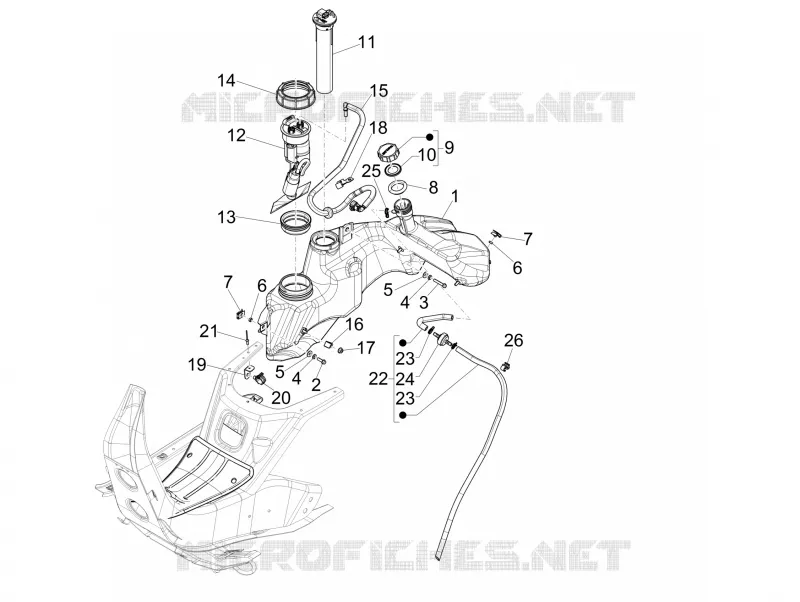 Reservoir carburant VESPA VESPA-SCOOTER 150 GTS 2015  GTS Super ie 4T 3V
