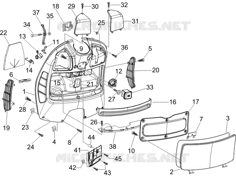 Coffre avant - Contre-tablier VESPA VESPA-SCOOTER 250 GTS 2005  GTS ABS