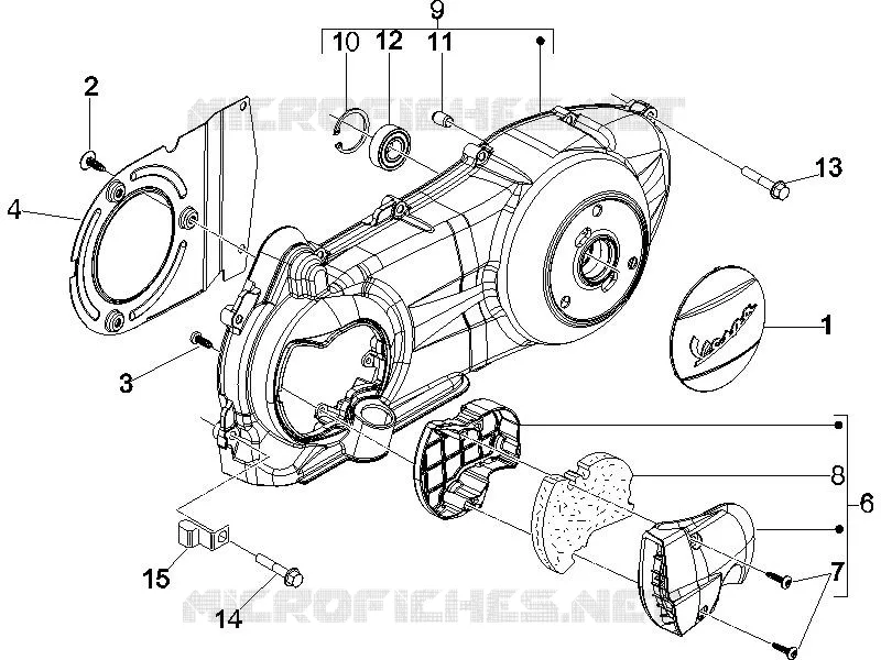 Couvercle carter - Refoidissement carter VESPA VESPA-SCOOTER 250 GTS 2009  GTS ABS
