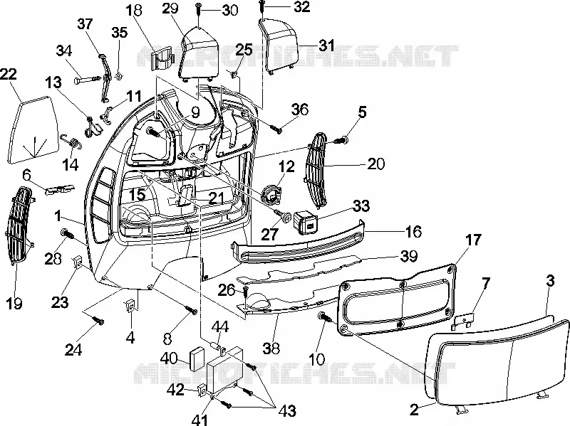 Coffre avant - Contre-tablier VESPA VESPA-SCOOTER 250 GTS 2009  GTS ABS