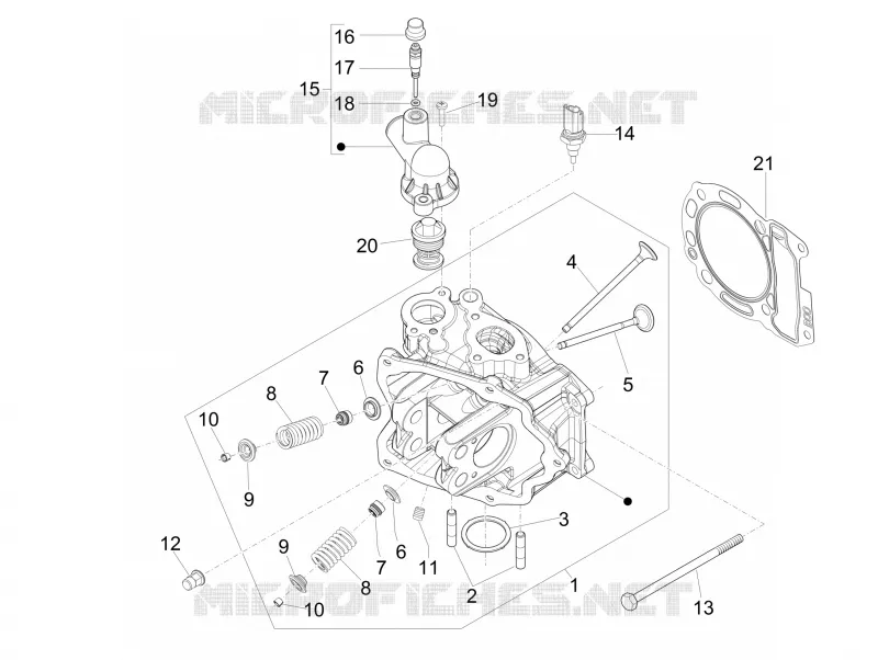 Ensemble culasse - Soupape VESPA VESPA-SCOOTER 250 GTS 2007  GTS ABS