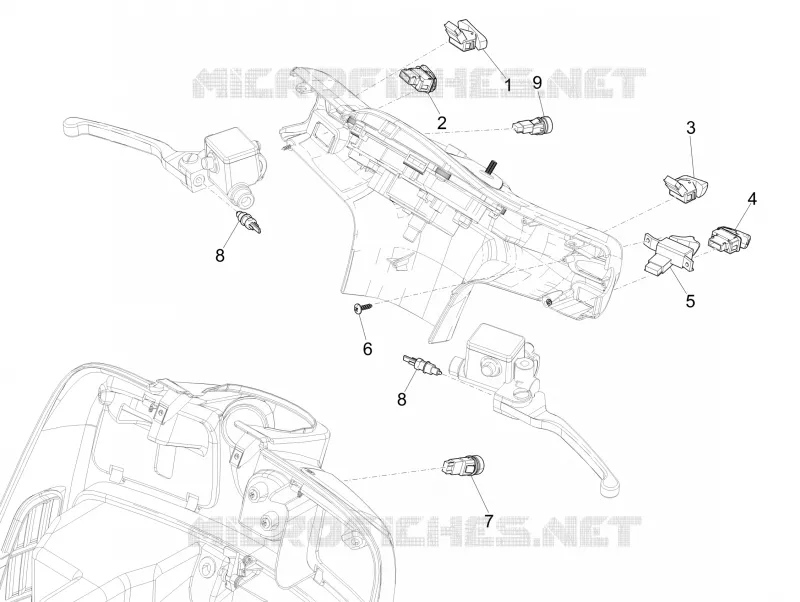 Inverseurs - Commutateurs - Boutons - Interrupteurs VESPA VESPA-SCOOTER 300 GTS 2015  GTS ie ABS