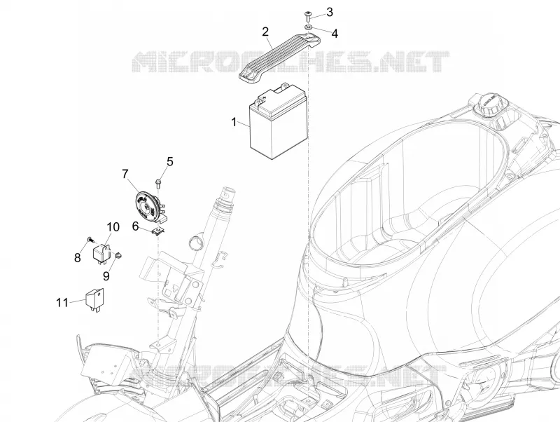 Relais - Batterie - Avertisseur sonore VESPA VESPA-SCOOTER 300 GTS 2015  GTS ie ABS