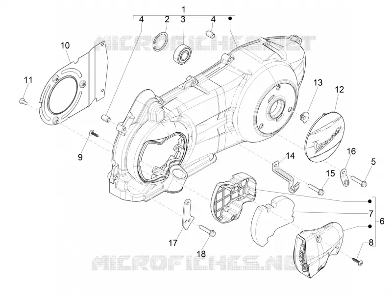 Couvercle carter - Refoidissement carter VESPA VESPA-SCOOTER 300 GTS 2015  GTS ie ABS