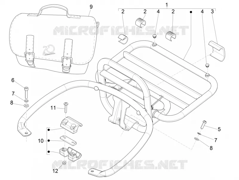 Porte-bagages arrière VESPA VESPA-SCOOTER 300 GTS 2016  GTS ie ABS