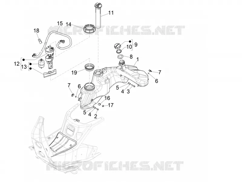 Réservoir carburant VESPA VESPA-SCOOTER 300 GTS 2016  GTS ie ABS