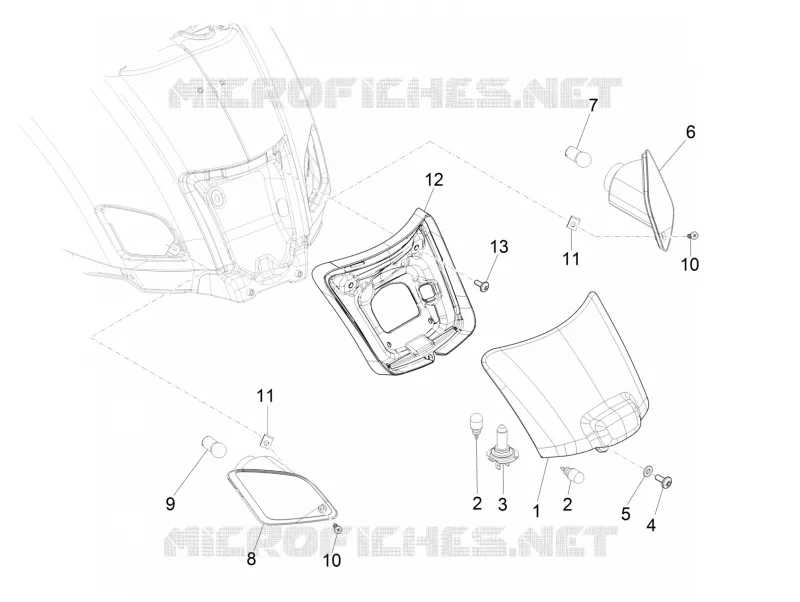 Eclairages arrière - Clignotants VESPA VESPA-SCOOTER 300 GTS 2016  GTS ie ABS E4