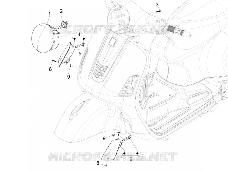 Eclairages avant - Clignotants VESPA VESPA-SCOOTER 300 GTS 2017  GTS ie ABS E4