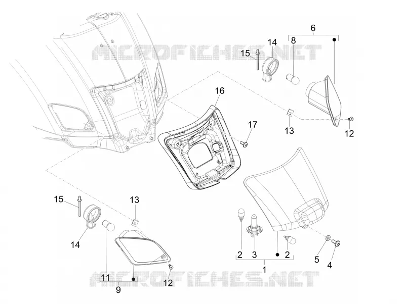 Eclairages arrière - Clignotants VESPA VESPA-SCOOTER 300 GTS 2015  GTS ie ABS Super