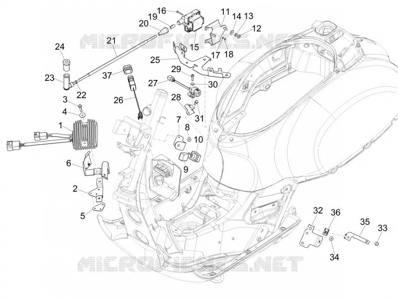 Régulateurs de tension - Centrales electroniques - Bobine H.T. VESPA VESPA-SCOOTER 300 GTS 2008  GTS ie Super