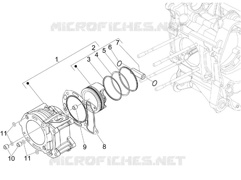 Groupe cylindre-piston-axe VESPA VESPA-SCOOTER 300 GTS 2012  GTS ie Super