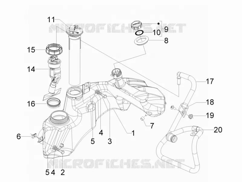 Réservoir carburant VESPA VESPA-SCOOTER 300 GTS 2012  GTS ie Super