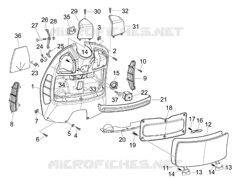 Coffre avant - Contre-tablier VESPA VESPA-SCOOTER 300 GTS 2012  GTS ie Touring