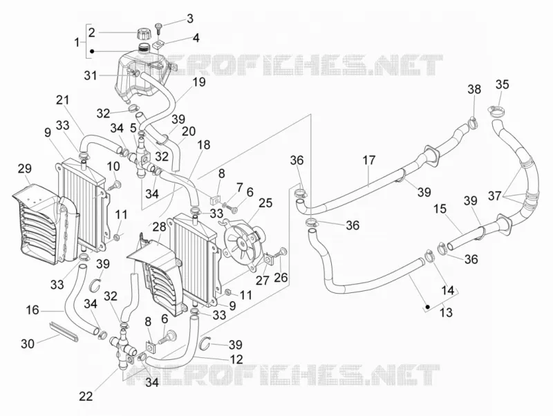 Instalation de refoidissement VESPA VESPA-SCOOTER 300 GTS 2011  GTS ie Super Sport