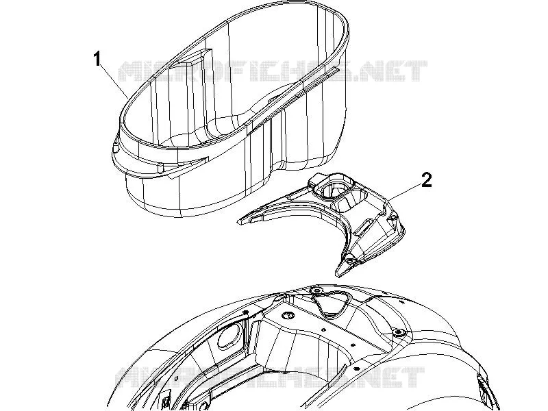 Logement casque - Dessous de selle VESPA VESPA-SCOOTER 300 GTS 2012  GTS ie Super Sport