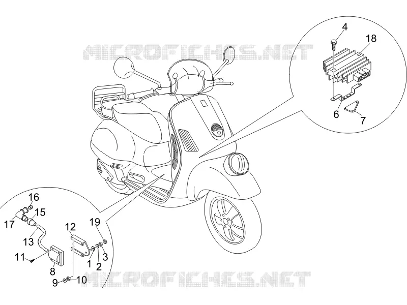 Régulateurs de tension - Centrales electroniques - Bobine H.T. VESPA VESPA-SCOOTER 250 GTV 2006  GTV ie