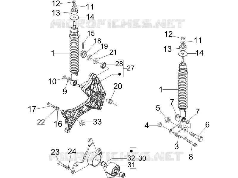 Suspension arrière - Amortisseur/s VESPA VESPA-SCOOTER 300 GTS 2012  GTS ie Super Sport