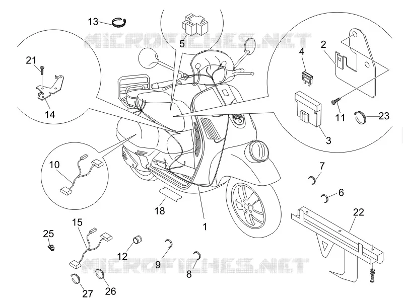 Faisceau de câbles principal VESPA VESPA-SCOOTER 250 GTV 2008  GTV ie