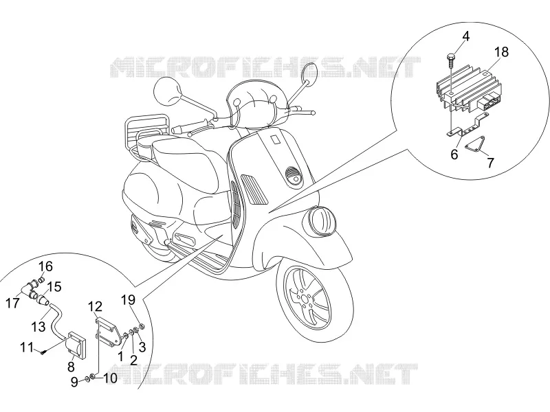 Régulateurs de tension - Centrales electroniques - Bobine H.T. VESPA VESPA-SCOOTER 250 GTV 2006  GTV ie