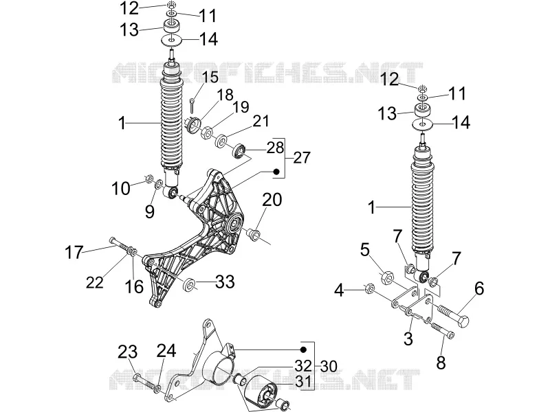 Suspension arrière - Amortisseur/s VESPA VESPA-SCOOTER 250 GTV 2008  GTV ie