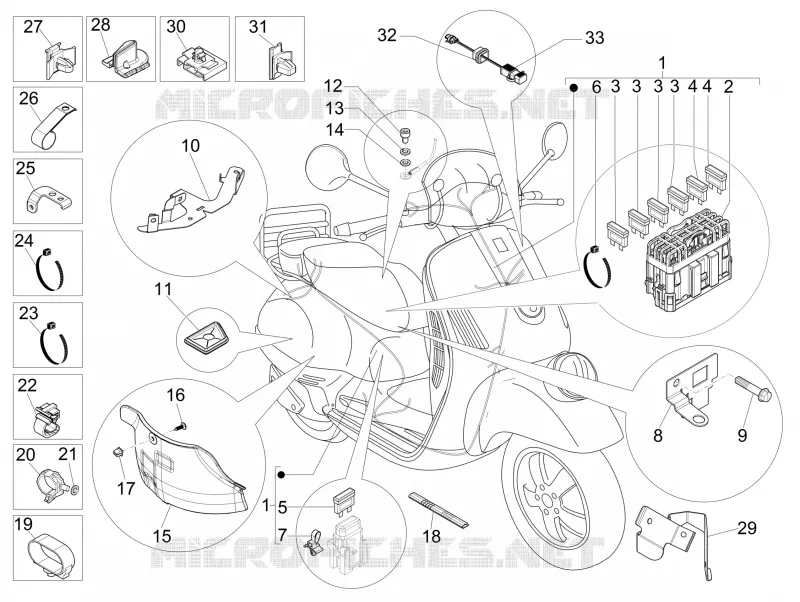 Faisceau de câbles principal VESPA VESPA-SCOOTER 300 GTV 2016  GTV 4T 4V ie Touring