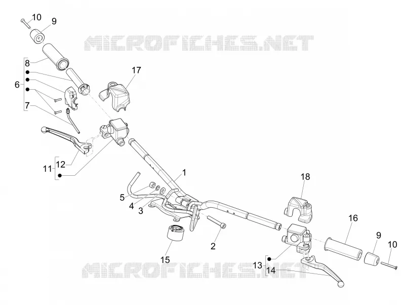 Guidon - Maître cylindre VESPA VESPA-SCOOTER 300 GTV 2012  GTV 4T 4V ie Touring