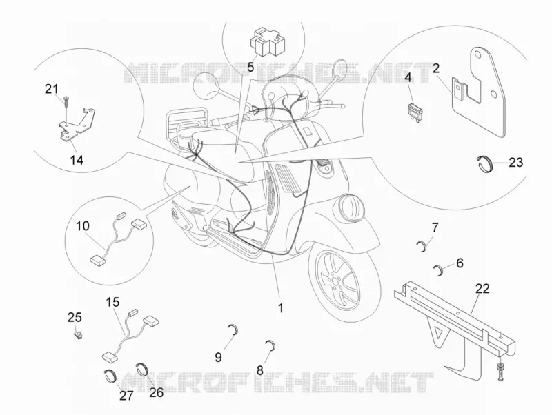 Faisceau de câbles principal VESPA VESPA-SCOOTER 300 GTV 2012  GTV 4T 4V ie