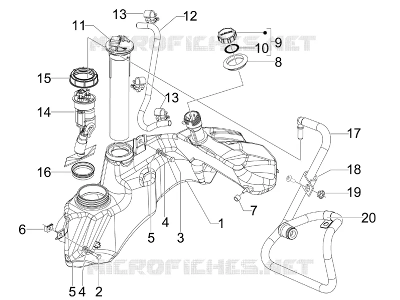 Réservoir carburant VESPA VESPA-SCOOTER 300 GTV 2010  GTV 4T 4V ie