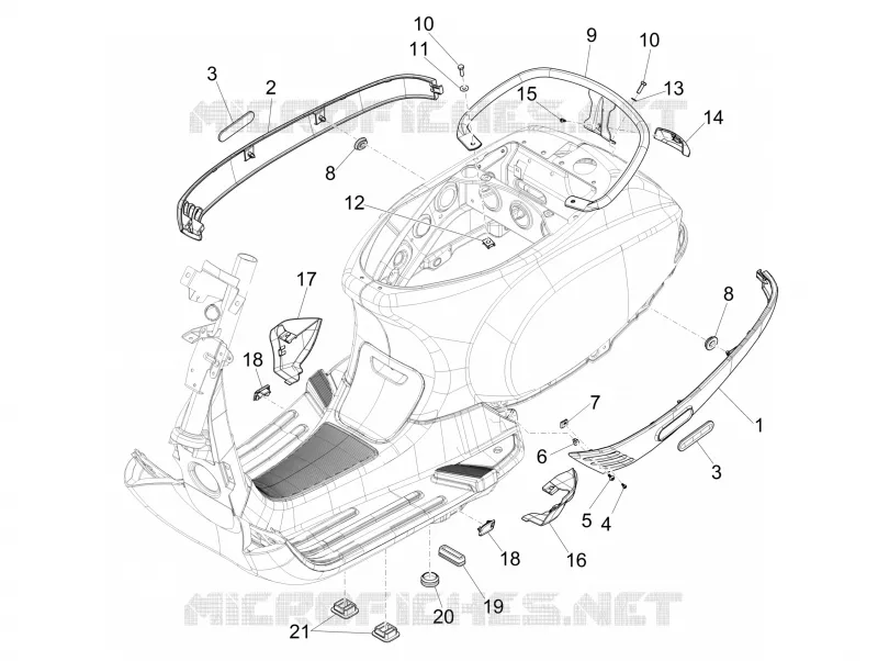 Couvertures laterales - Spoiler VESPA VESPA-SCOOTER 125 LT 2013  LT 4T 3V ie E3
