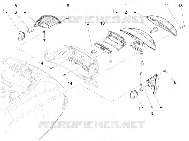 Eclairages arrière - Clignotants VESPA VESPA-SCOOTER 125 LT 2016  LT 4T 3V ie E3