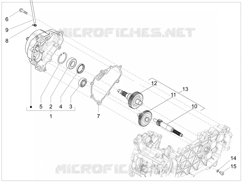 Ensemble réducteur VESPA VESPA-SCOOTER 125 LT 2016  LT 4T 3V ie E3