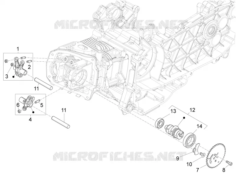 Groupe support balanciers VESPA VESPA-SCOOTER 125 LT 2013  LT 4T 3V ie E3