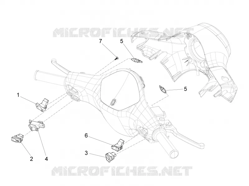 Inverseurs - Commutateurs - Boutons - Interrupteurs VESPA VESPA-SCOOTER 125 LT 2014  LT 4T 3V ie E3