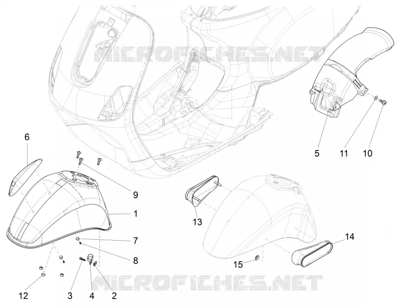 Logement roue - Garde boue VESPA VESPA-SCOOTER 125 LT 2015  LT 4T 3V ie E3