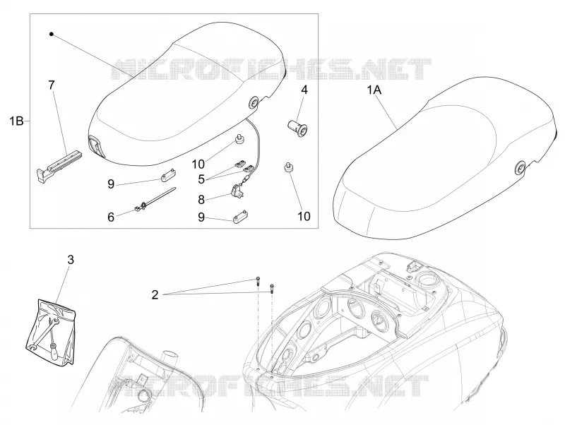 Selle/sieges VESPA VESPA-SCOOTER 125 LT 2015  LT 4T 3V ie E3