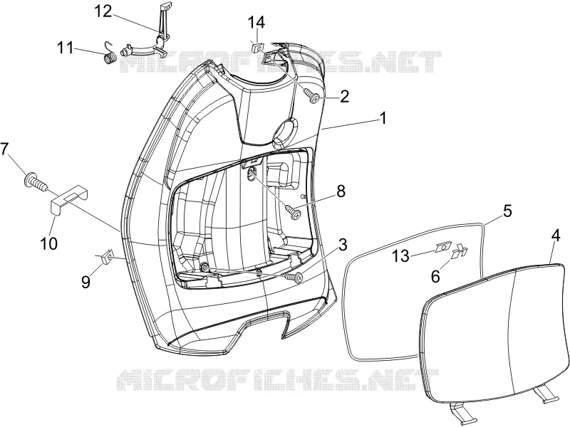 Coffre avant - Contre-tablier VESPA VESPA-SCOOTER 125 LX 2006  LX 4T