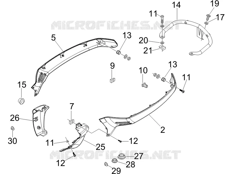 Couvertures laterales - Spoiler VESPA VESPA-SCOOTER 125 LX 2006  LX 4T