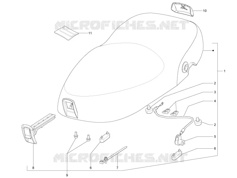 Selle/sieges VESPA VESPA-SCOOTER 125 LX 2011  LX 4T 2V ie E3