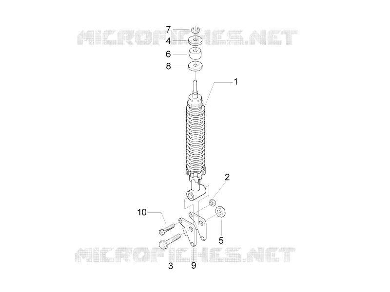 Suspension arrière - Amortisseur/s VESPA VESPA-SCOOTER 125 LX 2011  LX 4T 2V ie E3