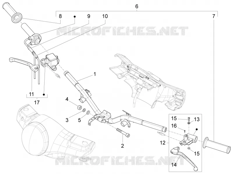 Guidon - Maître cylindre VESPA VESPA-SCOOTER 125 LX 2013  LX 4T 3V ie