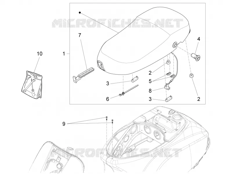 Selle/sieges VESPA VESPA-SCOOTER 125 LX 2014  LX 4T 3V ie