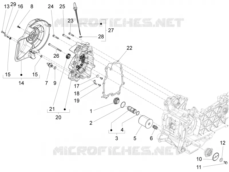 Couvercle volant magnetique - Filtre à huile VESPA VESPA-SCOOTER 125 LX 2013  LX 4T 3V ie