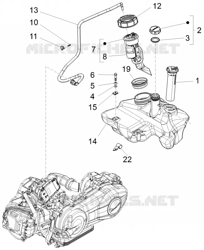 Reservoir carburant VESPA VESPA-SCOOTER 125 LX 2013  LX 4T 3V ie