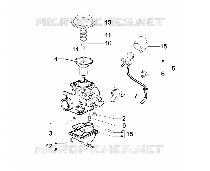 Composants de carburateur VESPA VESPA-SCOOTER 125 LX 2009  LX 4T E3