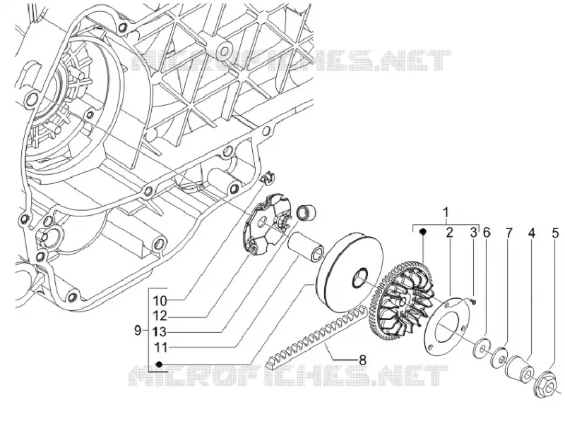 Poulie motrice VESPA VESPA-SCOOTER 125 LX 2011  LX 4T E3