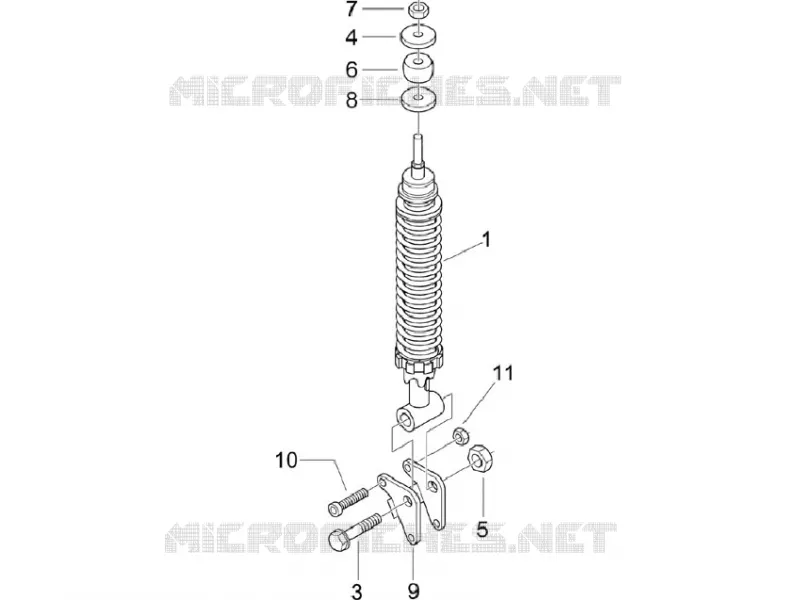 Suspension arrière - Amortisseur/s VESPA VESPA-SCOOTER 125 LX 2011  LX 4T E3