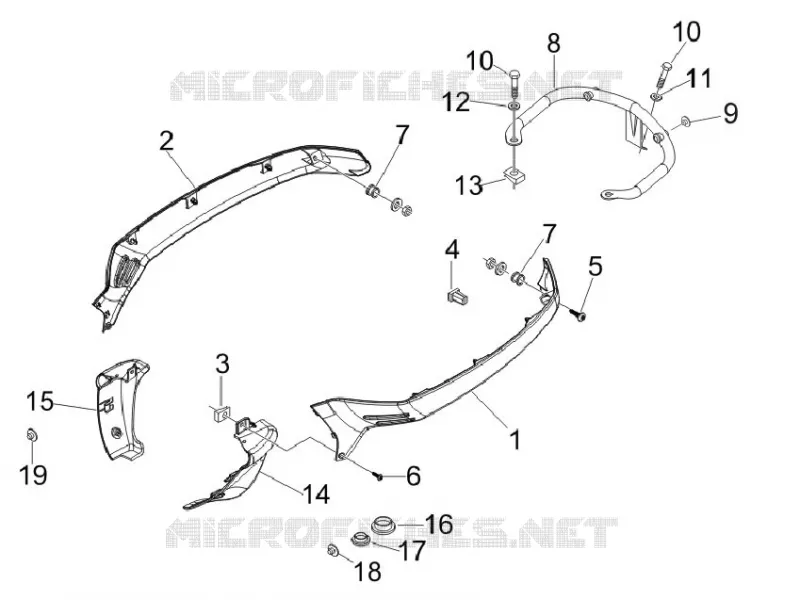 Couvertures laterales - Spoiler VESPA VESPA-SCOOTER 125 LX 2011  LX 4T ie E3