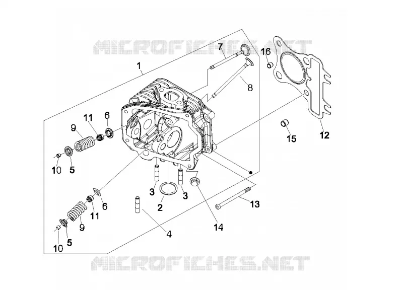 Ensemble culasse - Soupape VESPA VESPA-SCOOTER 125 LX 2010  LX 4T ie E3