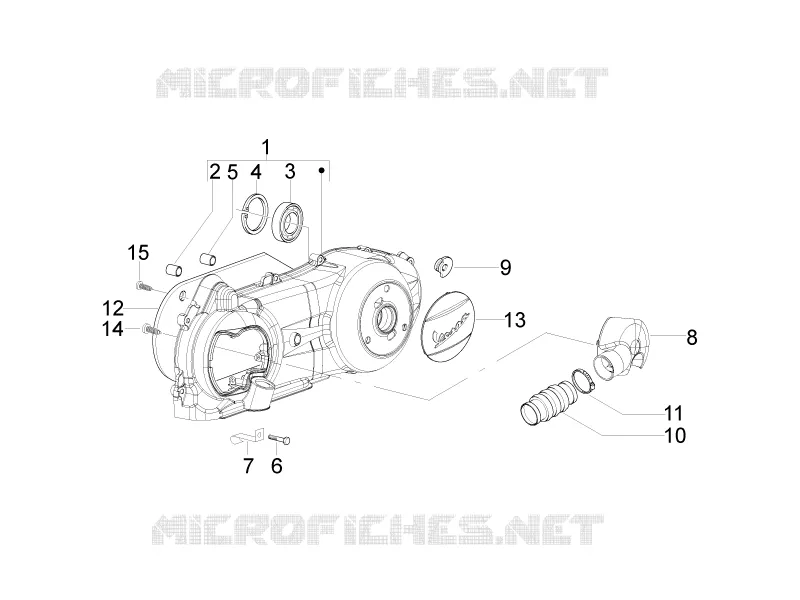 Couvercle carter - Refoidissement carter VESPA VESPA-SCOOTER 125 LX 2011  LX 4T ie E3